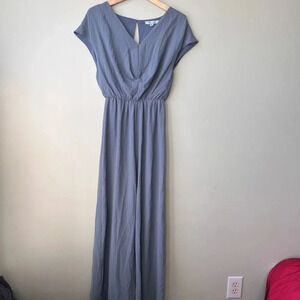 She + Sky Womens Jumpsuit V-Neck‎ Cap Sleeve  M